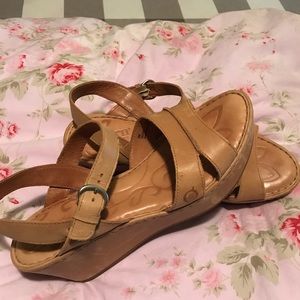 Born wedge leather sandal